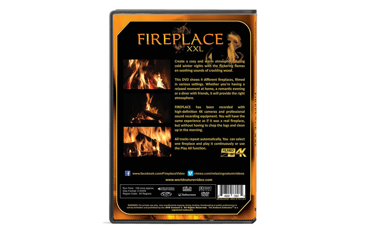 Fireplace XXL - Filmed in 4K